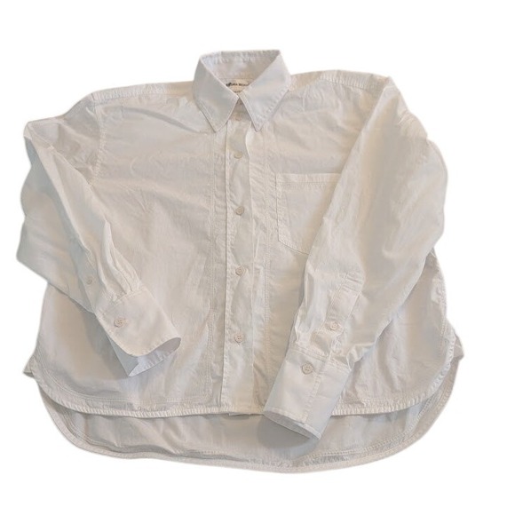 Victoria Beckham 100% Organic Cotton Button Down Shirt White Classic Sz 2 - Picture 1 of 15